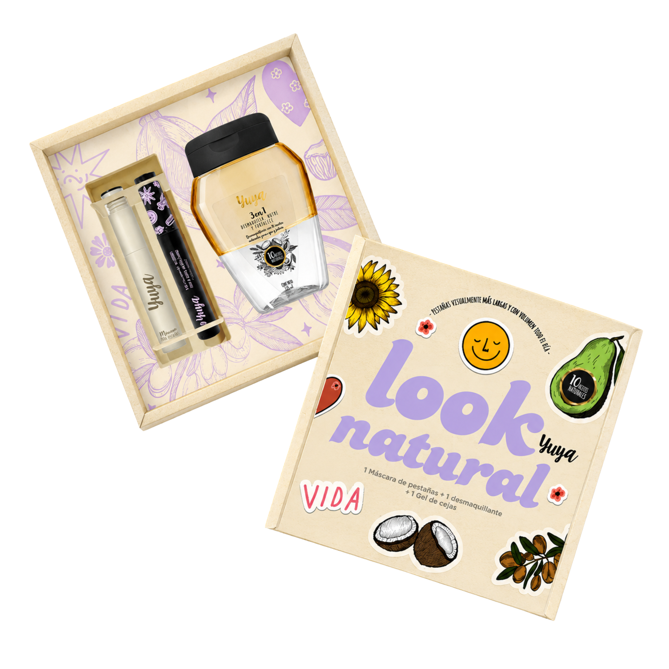 SET LOOK NATURAL DESMAQUILLANTE + RIMEL 10 ACEITE + RIMEL
