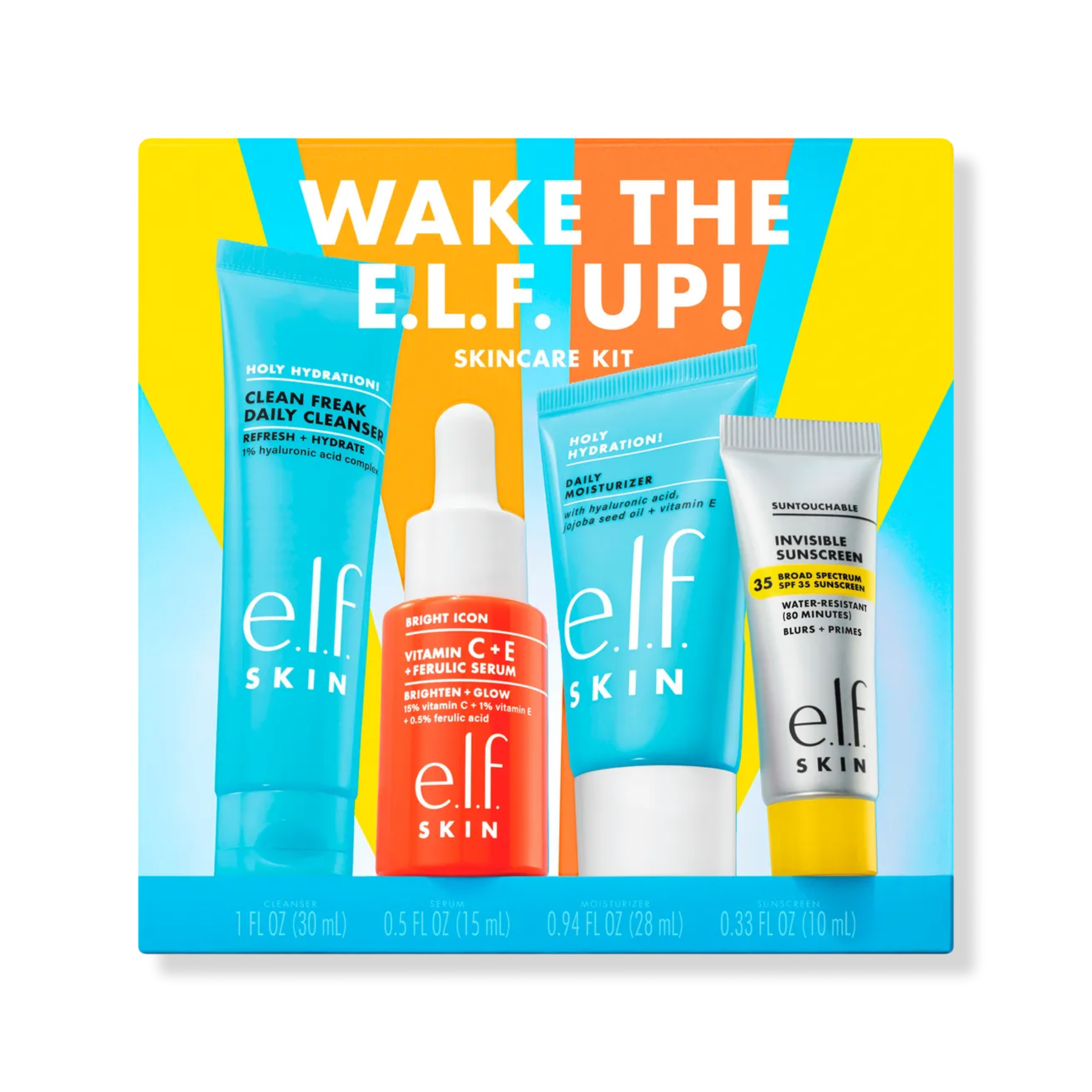 Kit de cuidado facial Wake the elf Up de elf SKIN, tamaño viaje